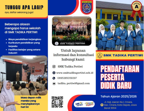 Penerimaan Siswa Baru SMK Tadika Pertiwi Tahun Pelajaran 2025/2026